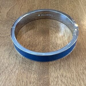 Silver color & blue bangle bracelet